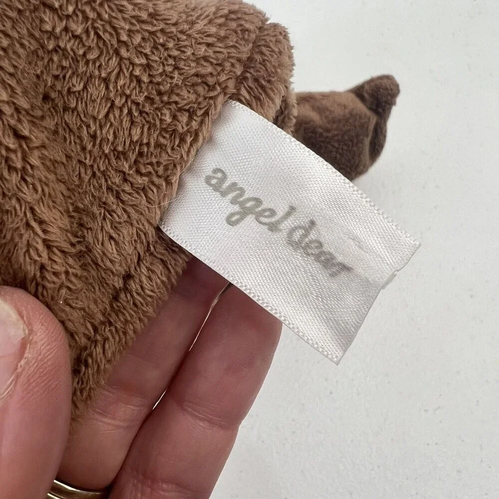 Angel‎ Dear Lovey Baby Security Blanket Plush Brown Tan Monkey Embroidered Face
